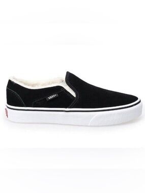 Vans Asher Slip On Sneakers Black Suede Women’s 7.5 NWT Casual Skater Shoes